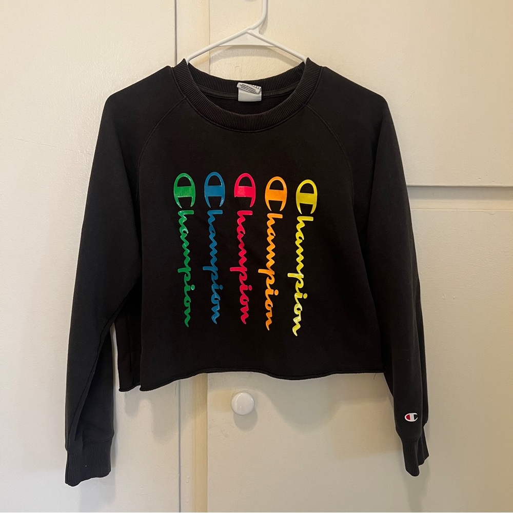vintage champion neon monogram sweatshirt